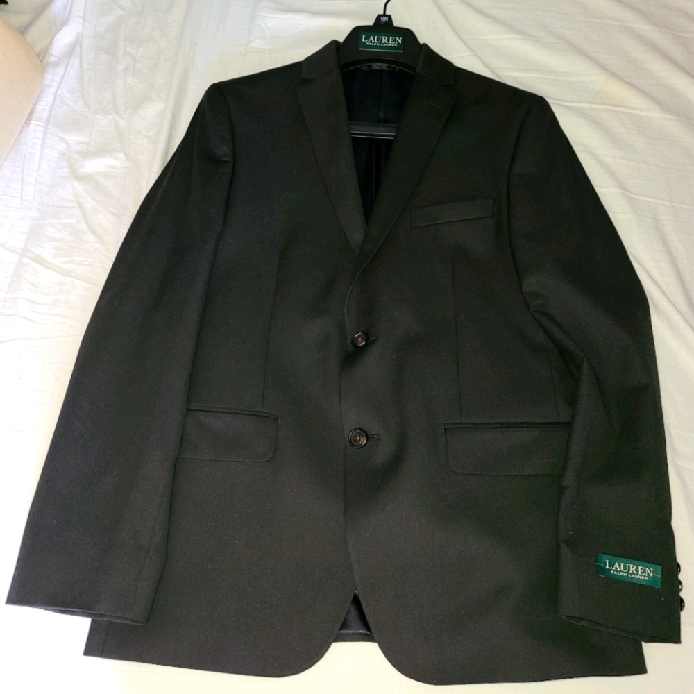 Ralph Lauren Big Boys Solid Suit Jacket Black 18R